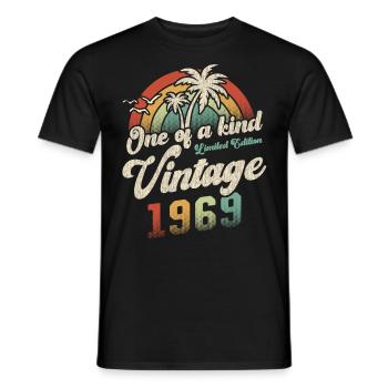 Millésime 1969 Anniversaire Palmiers - T-shirt homme - noir - Devant - AI Model Male 178 light (178cm)
