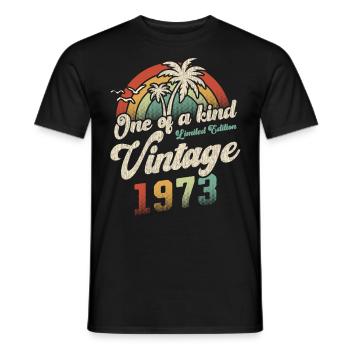 Millésime 1973 Anniversaire Palmiers - T-shirt homme - noir - Devant - AI Model Male 178 light (178cm)