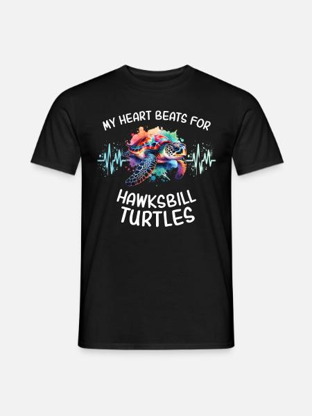 Hawksbill turtle heartline - Men's T-Shirt - black