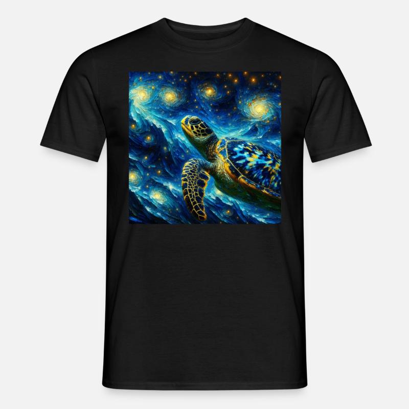 Hawksbill turtle Starry Night - Men's T-Shirt - black