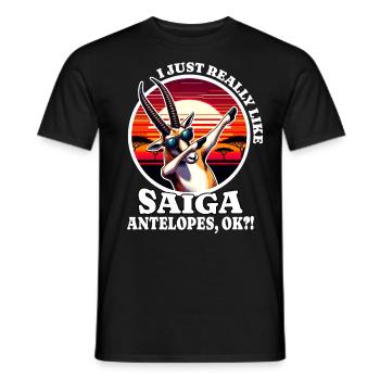 Ich Liebe Saiga Antilope Spruch - Männer T-Shirt - Schwarz - Vorne - AI Model Male 178 light (178cm)