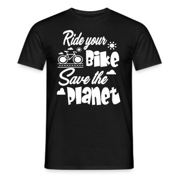 Faites du vélo pour sauver la planète - T-shirt homme - noir - Devant - AI Model Male 178 light (178cm)