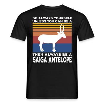 Dicton d’antilope saïga - T-shirt homme - noir - Devant - AI Model Male 178 light (178cm)