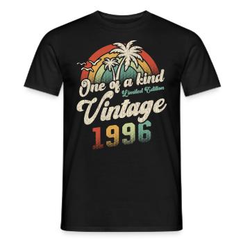 Vintage 1996 Birthday Palm Trees - Men's T-Shirt - black - Front - AI Model Male 178 light (178cm)
