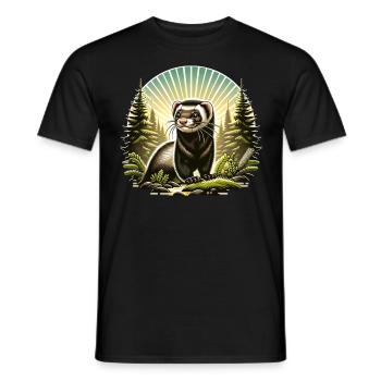 Iltis Schwarzfussiltis - Men's T-Shirt - black - Front - AI Model Male 178 light (178cm)