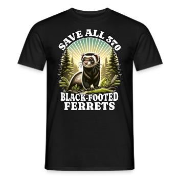 Save Iltis Schwarzfussiltis - Men's T-Shirt - black - Front - AI Model Male 178 light (178cm)