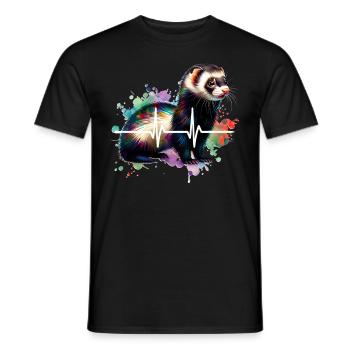 Iltis Schwarzfussiltis ECG - Men's T-Shirt - black - Front - AI Model Male 178 light (178cm)