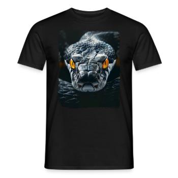 yeux jaunes noir serpent python cobra reptile vipère - T-shirt homme - noir - Devant - AI Model Male 178 light (178cm)