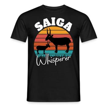 Saiga Antilope Flüsterer - Männer T-Shirt - Schwarz - Vorne - AI Model Male 178 light (178cm)