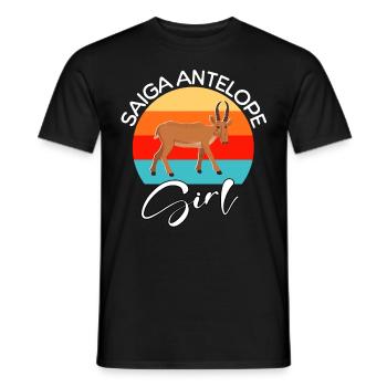 Saiga Antelope Girl Saiga Antilope - Männer T-Shirt - Schwarz - Vorne - AI Model Male 178 light (178cm)