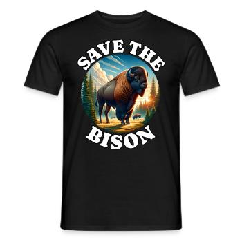 Bison Bison des prairies - T-shirt homme - noir - Devant - AI Model Male 178 light (178cm)