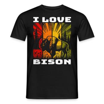 Plains Bison Bison Prairie Bison - Men's T-Shirt - black - Front - AI Model Male 178 light (178cm)