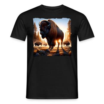Bison Prairie Bison - Men's T-Shirt - black - Front - AI Model Male 178 light (178cm)