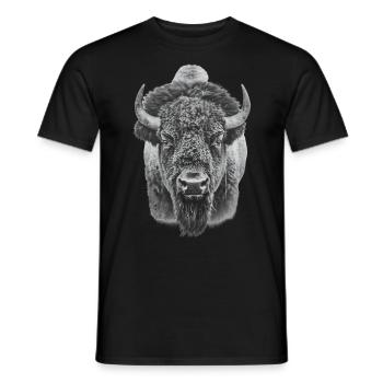 Bison Bison des prairies - T-shirt homme - noir - Devant - AI Model Male 178 light (178cm)