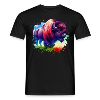 Bison Buffalo - Men's T-Shirt - black - Front - AI Model Male 178 light (178cm)