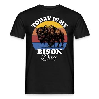Buffalo Bison - Men's T-Shirt - black - Front - AI Model Male 178 light (178cm)