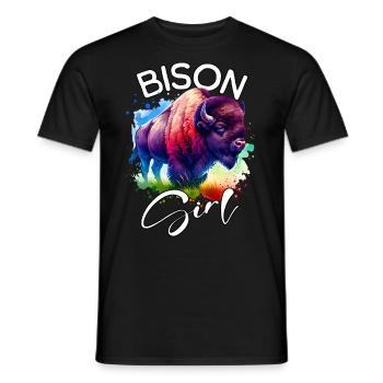 Bison Fille Buffle - T-shirt homme - noir - Devant - AI Model Male 178 light (178cm)