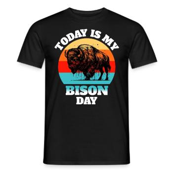 Buffalo Bison - Men's T-Shirt - black - Front - AI Model Male 178 light (178cm)