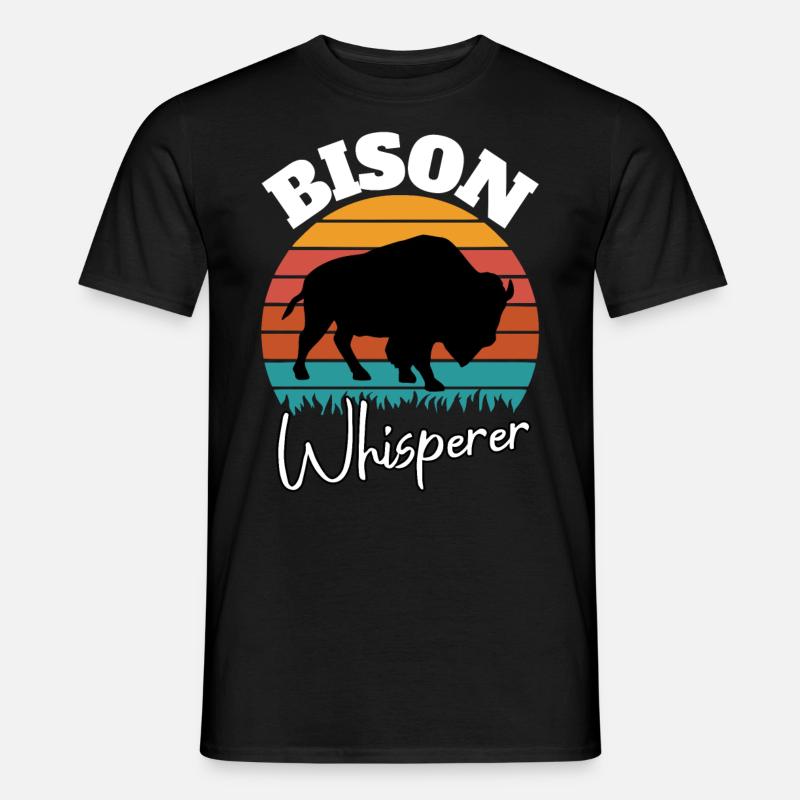 Büffel Flüsterer - Männer T-Shirt - Schwarz