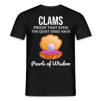 Clam Shell Seashells Collector Beachcomber - Men's T-Shirt - black - Front - AI Model Male 178 light (178cm)