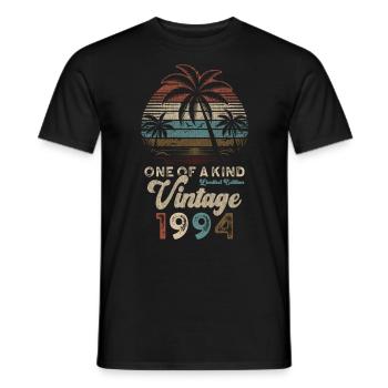 Millésime 1994 Anniversaire Palmiers - T-shirt homme - noir - Devant - AI Model Male 178 light (178cm)