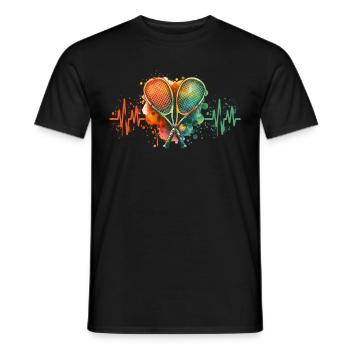 Squash Herzlinie - Männer T-Shirt - Schwarz - Vorne - AI Model Male 178 light (178cm)