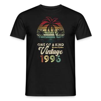 Vintage 1996 Birthday Palm Trees - Men's T-Shirt - black - Front - AI Model Male 178 light (178cm)