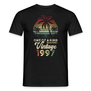 Millésime 1997 Anniversaire Palmiers - T-shirt homme - noir - Devant - AI Model Male 178 light (178cm)