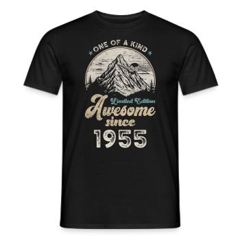 1955 Birthday Berge - Men's T-Shirt - black - Front - AI Model Male 178 light (178cm)