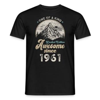 1961 Birthday Berge - Men's T-Shirt - black - Front - AI Model Male 178 light (178cm)