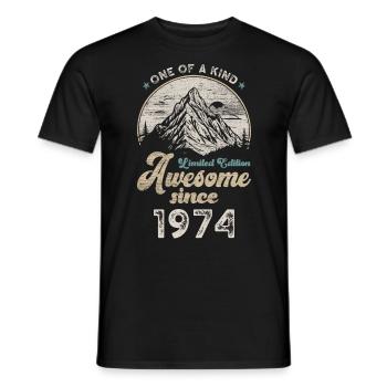 1974 Anniversaire Berge - T-shirt homme - noir - Devant - AI Model Male 178 light (178cm)