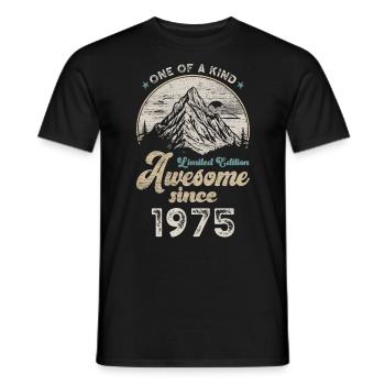 1975 Birthday Berge - Men's T-Shirt - black - Front - AI Model Male 178 light (178cm)