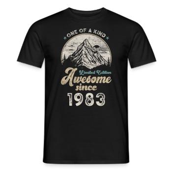 1983 Birthday Berge - Men's T-Shirt - black - Front - AI Model Male 178 light (178cm)
