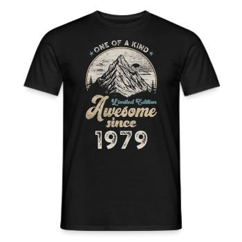 1979 Anniversaire Berge - T-shirt homme - noir - Devant - AI Model Male 178 light (178cm)
