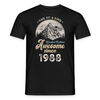 1988 Anniversaire Berge - T-shirt homme - noir - Devant - AI Model Male 178 light (178cm)