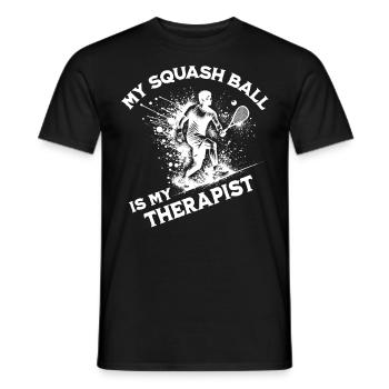 Funny Squash Saying - Men's T-Shirt - black - Front - AI Model Male 178 light (178cm)