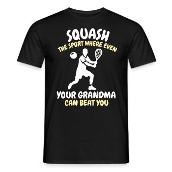 Funny Squash Saying - Men's T-Shirt - black - Front - AI Model Male 178 light (178cm)