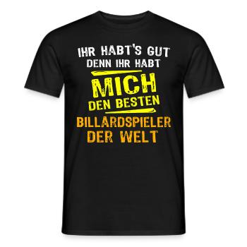 biBillardspieler Geschenk - Männer T-Shirt - Schwarz - Vorne - AI Model Male 178 light (178cm)