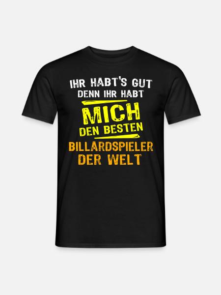 biBillardspieler Geschenk - Männer T-Shirt - Schwarz