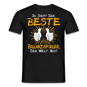 Billardspieler Geschenkidee - Männer T-Shirt - Schwarz - Vorne - AI Model Male 178 light (178cm)