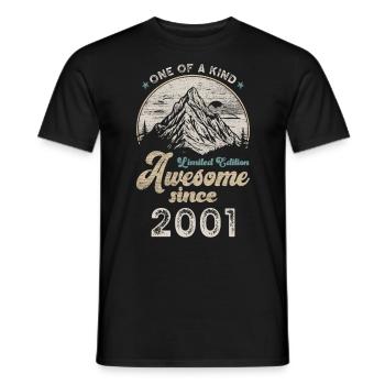 2001 Birthday Berge - Men's T-Shirt - black - Front - AI Model Male 178 light (178cm)