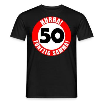 50. Geburtstag Hurra lustiger Spruch - Männer T-Shirt - Schwarz - Vorne - AI Model Male 178 light (178cm)
