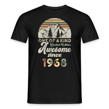 1968 Birthday Berge - Men's T-Shirt - black - Front - AI Model Male 178 light (178cm)