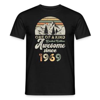 1969 Birthday Berge - Men's T-Shirt - black - Front - AI Model Male 178 light (178cm)