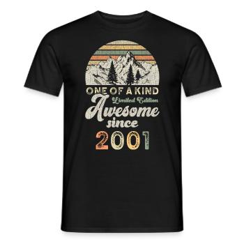 2001 Anniversaire Berge - T-shirt homme - noir - Devant - AI Model Male 178 light (178cm)