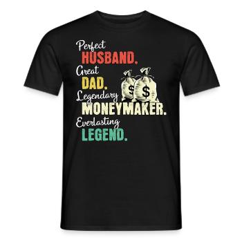 Geldverdiener Papa - Männer T-Shirt - Schwarz - Vorne - AI Model Male 178 light (178cm)