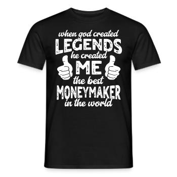 Best Money Maker Legend - Men's T-Shirt - black - Front - AI Model Male 178 light (178cm)