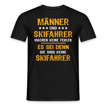 Skiers Skiing - Men's T-Shirt - black - Front - AI Model Male 178 light (178cm)