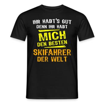 Skier's Gift - Men's T-Shirt - black - Front - AI Model Male 178 light (178cm)