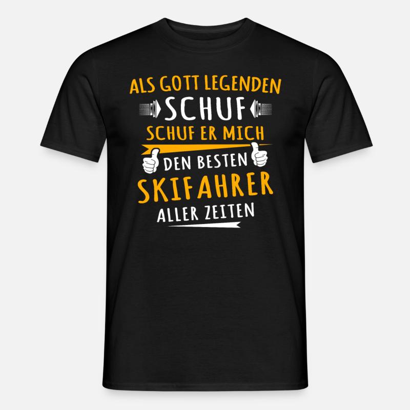 Skifahrer - Männer T-Shirt - Schwarz